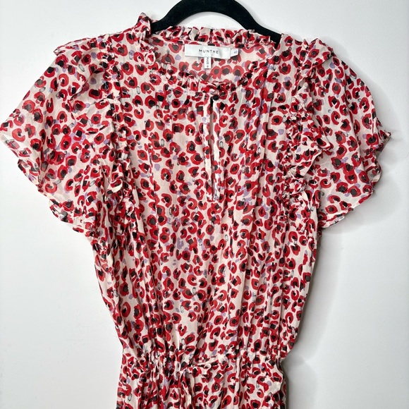 Munthe Red Pattern Maxi Dress Silk Blend - Picture 4 of 5